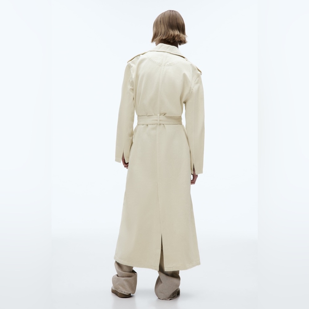 Zara BELTED COTTON TOPCOAT - Picture 4 of 11
